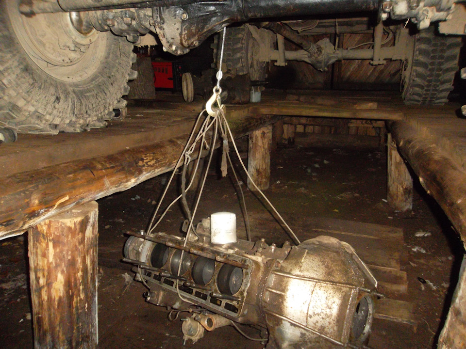 Как снять двигатель уаз буханка